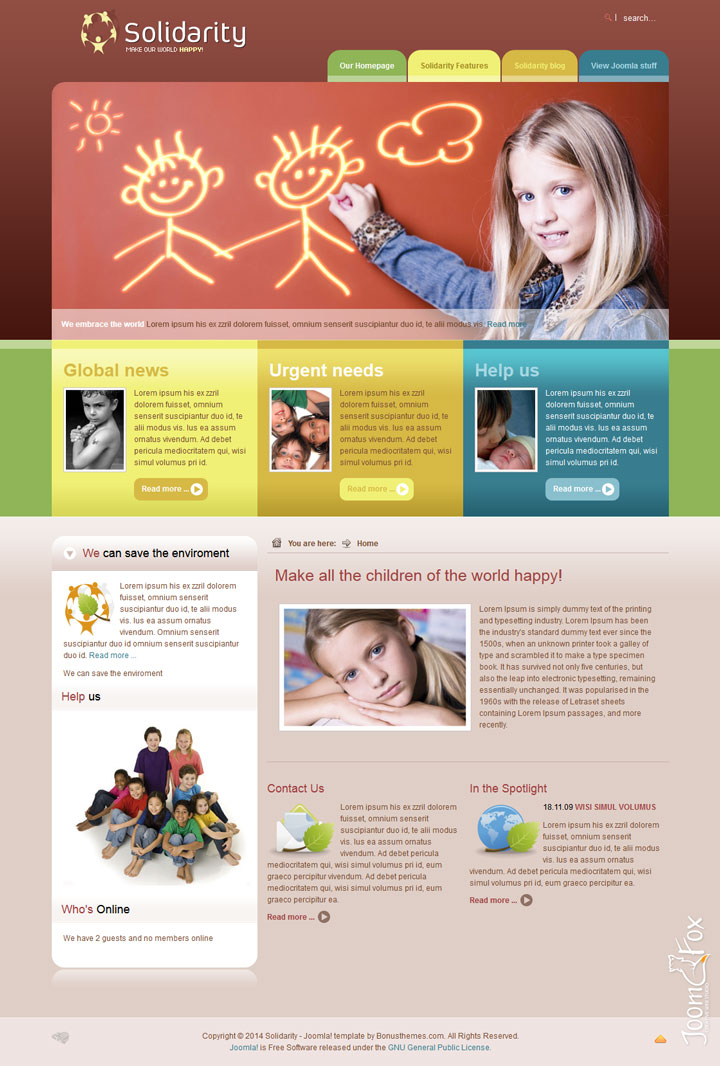 Joomla шаблон BonusThemes Solidarity