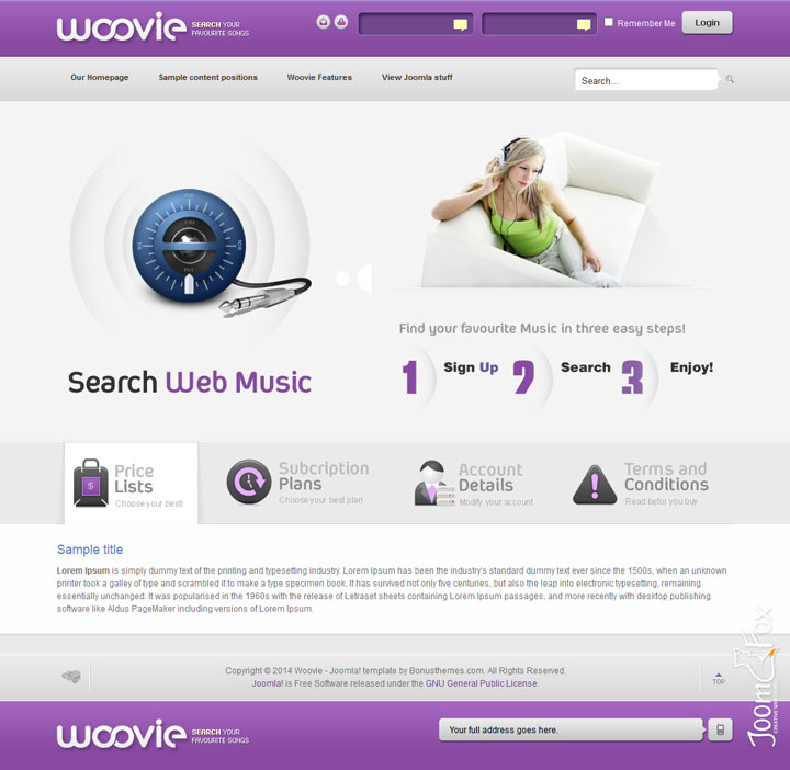 Joomla шаблон BonusThemes Woovie