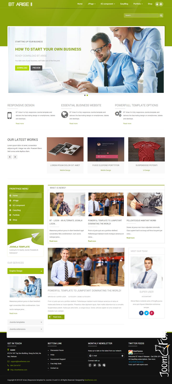 Joomla шаблон BowThemes Arise II