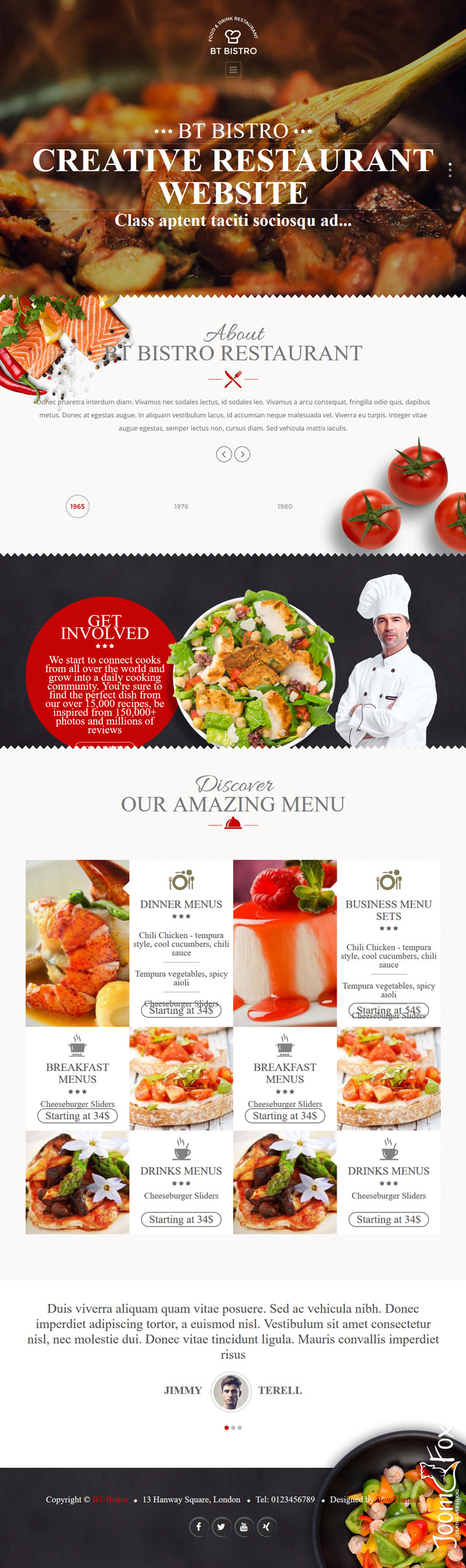 Шаблон BowThemes Bistro Joomla шаблон BowThemes Bistro