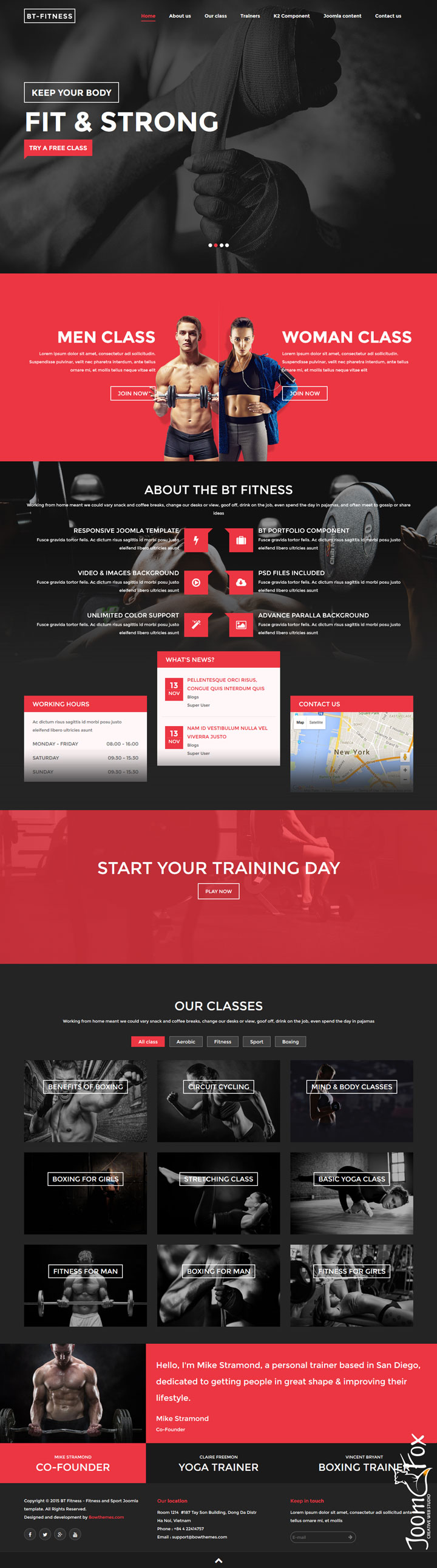 Joomla шаблон BowThemes Fitness