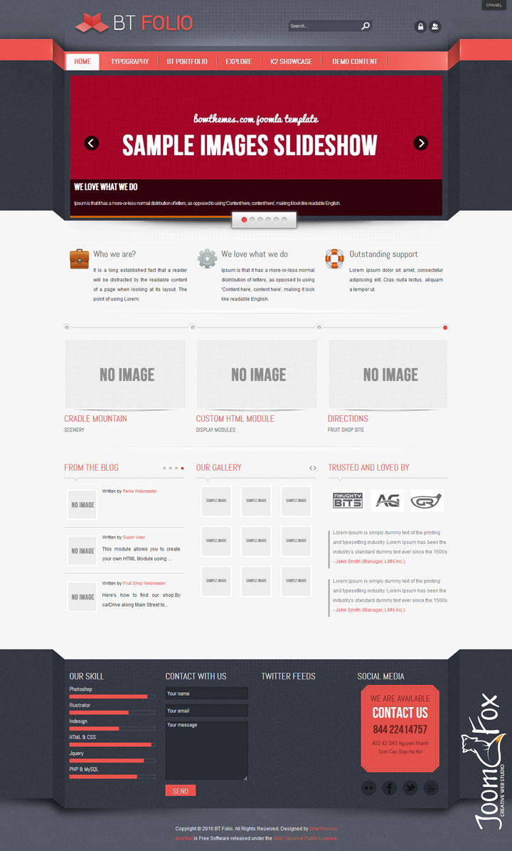 Joomla шаблон BowThemes Folio