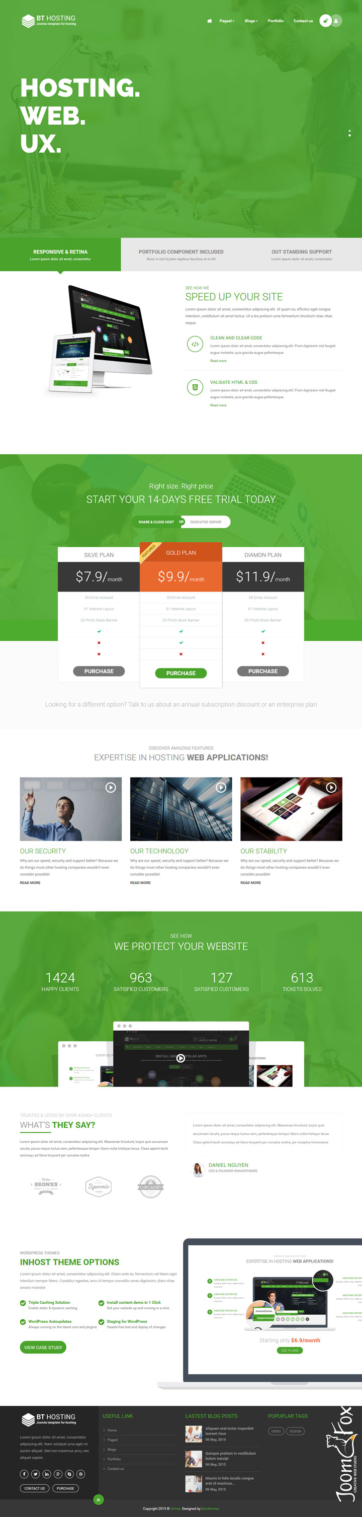 Joomla шаблон BowThemes Hosting