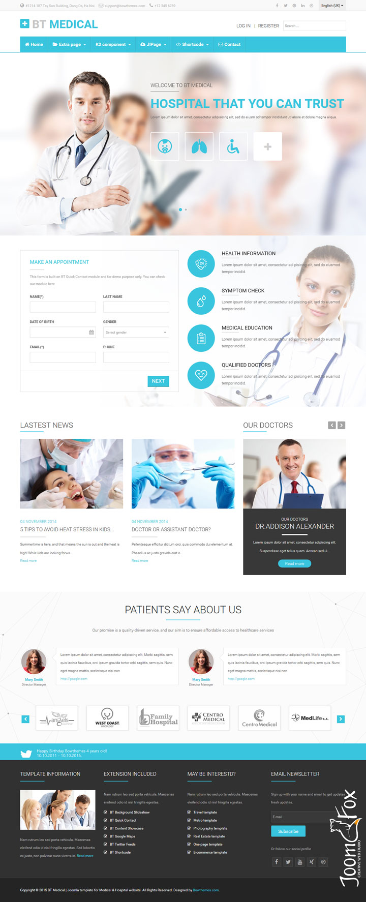 Joomla шаблон BowThemes Medical