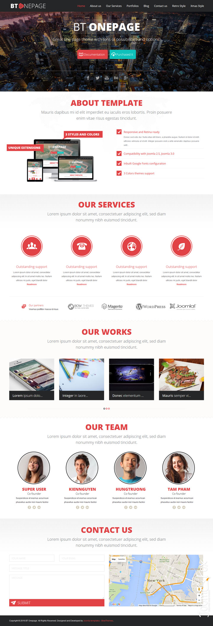 Joomla шаблон BowThemes One Page