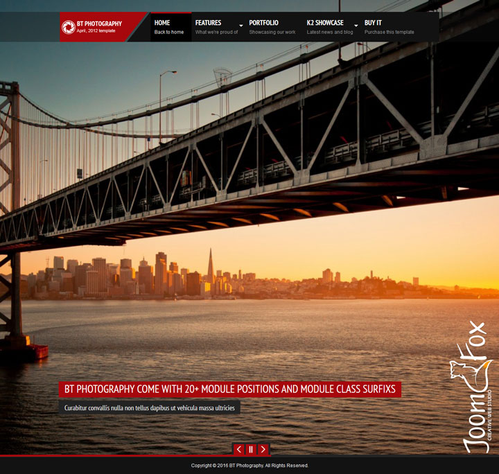 Joomla шаблон BowThemes Photography