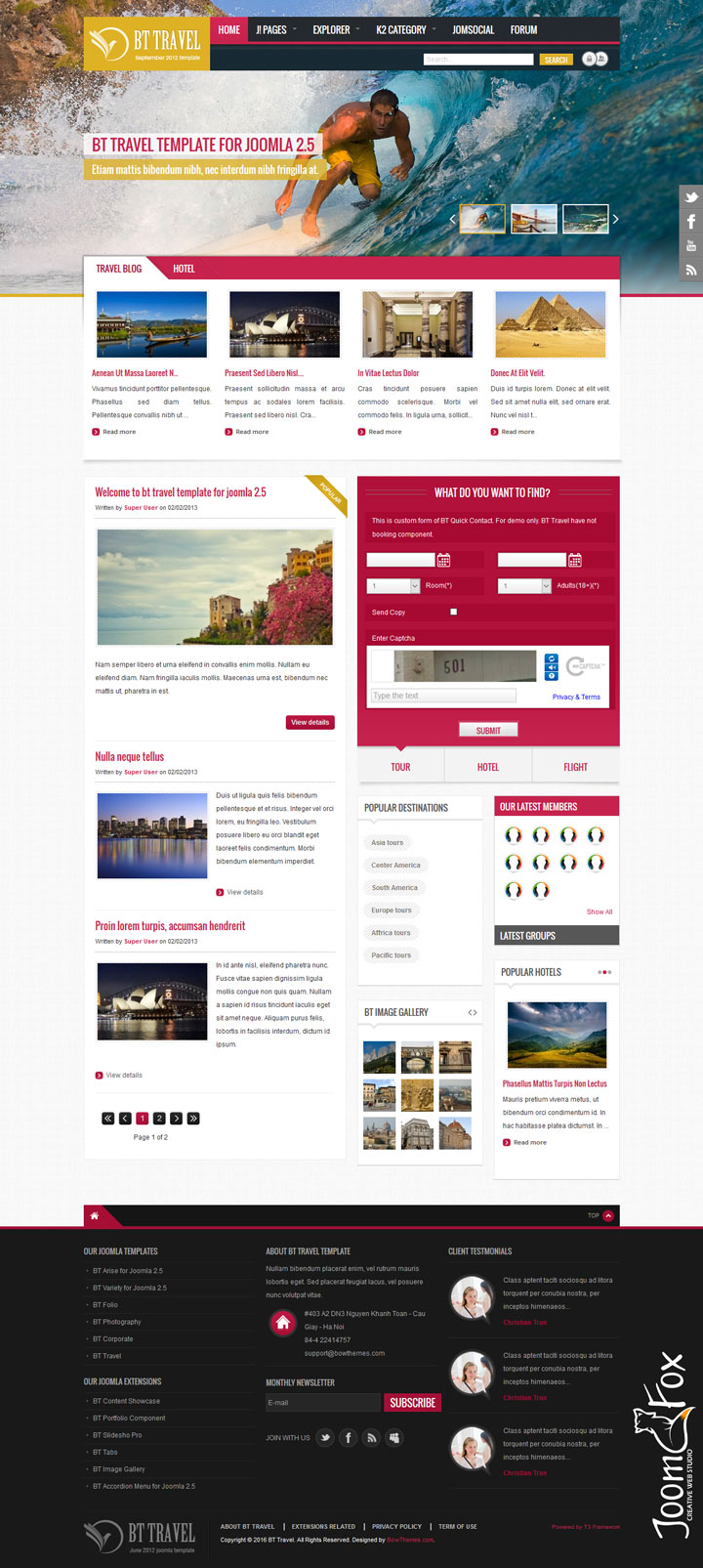 Joomla шаблон BowThemes Travel