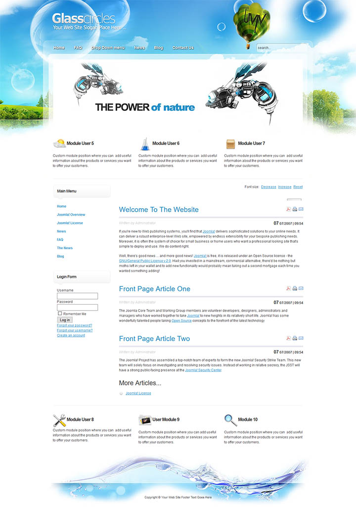 Joomla шаблон EnergizeThemes Glass Circles