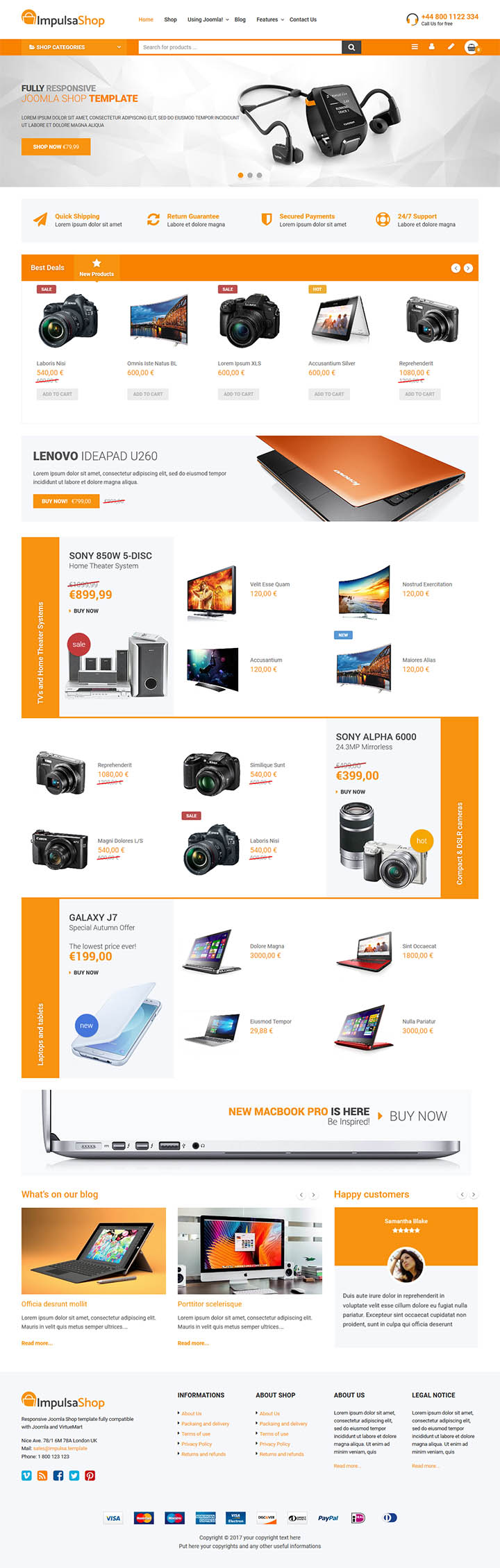 Joomla шаблон EnergizeThemes Impulsa Shop