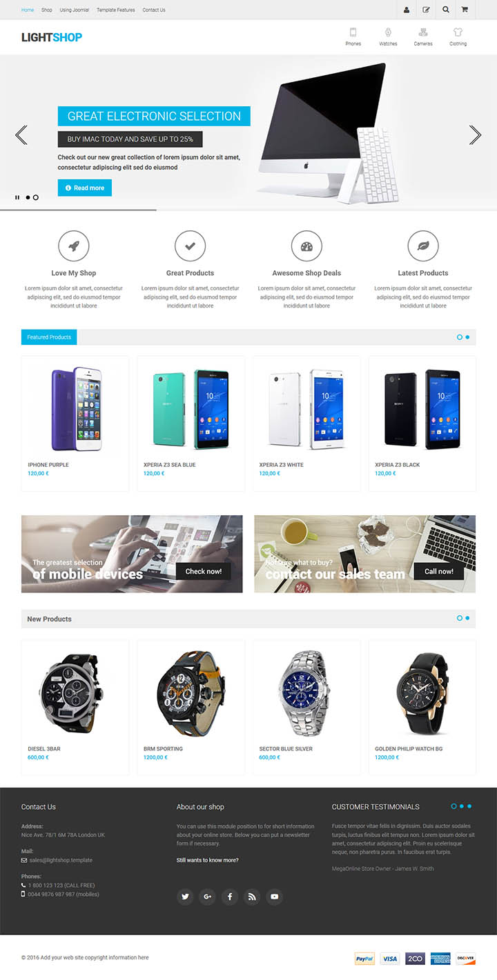 Joomla шаблон EnergizeThemes Light Shop