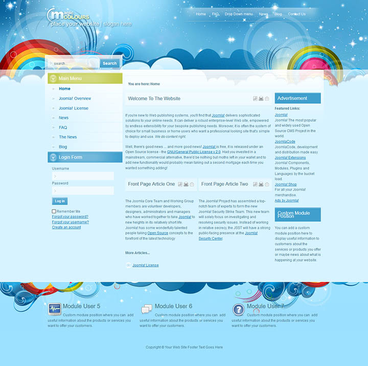 Joomla шаблон EnergizeThemes Magic Colours