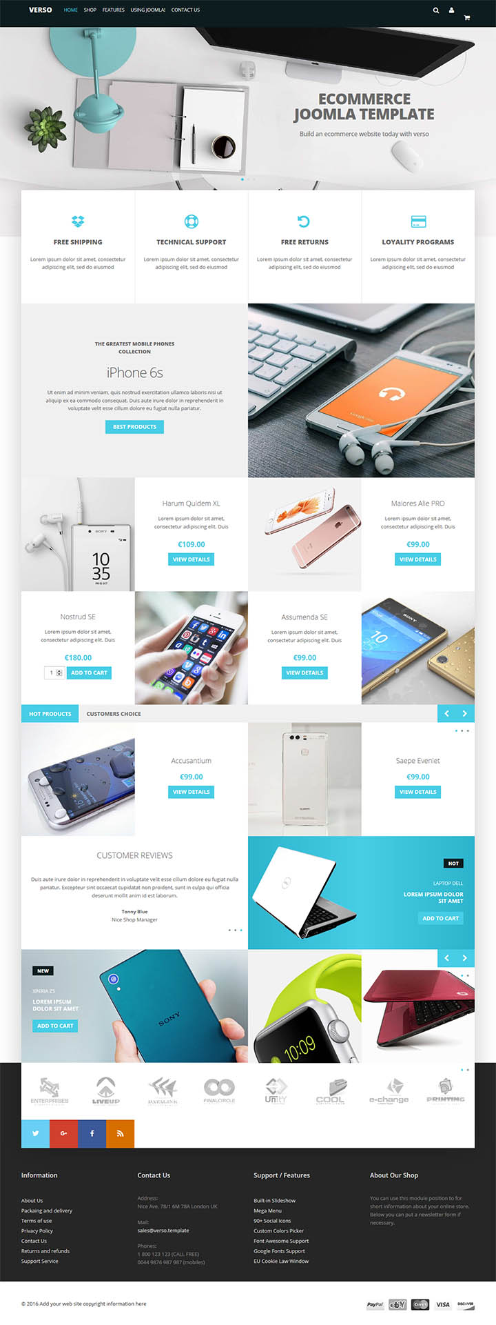 Шаблон EnergizeThemes Verso Joomla шаблон EnergizeThemes Verso