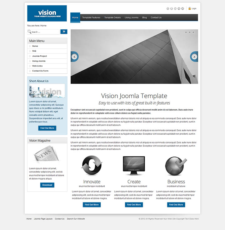 Joomla шаблон EnergizeThemes Vision