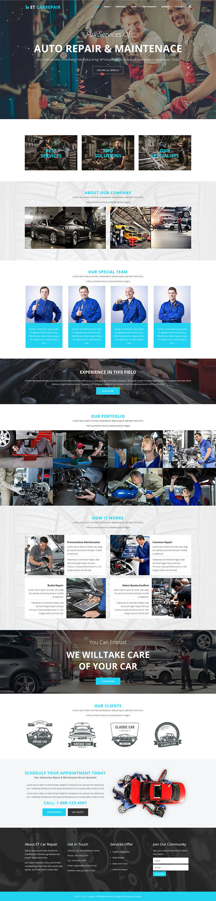 Joomla шаблон EngineTemplates Car Repair