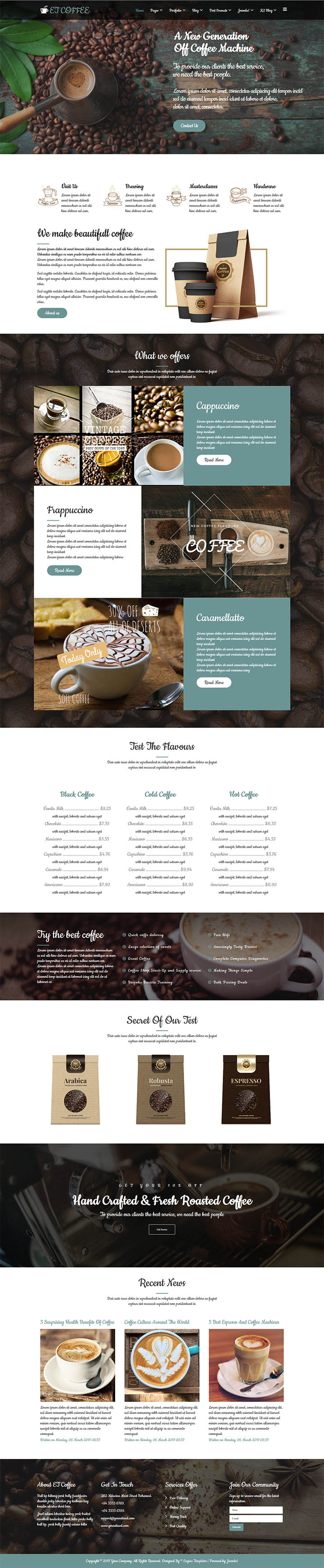 Joomla шаблон EngineTemplates Coffee