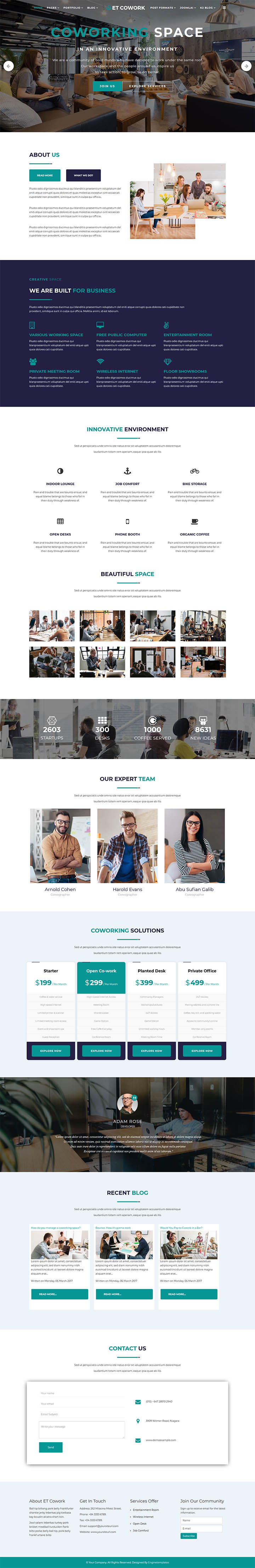 Joomla шаблон EngineTemplates Cowork