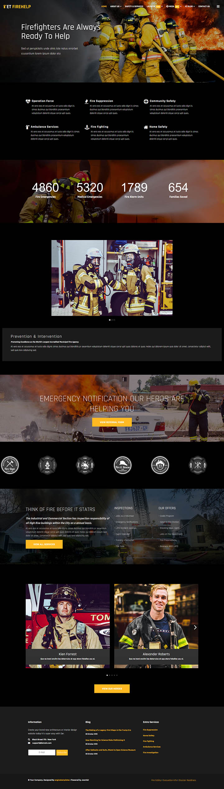 Joomla шаблон EngineTemplates Firehelp