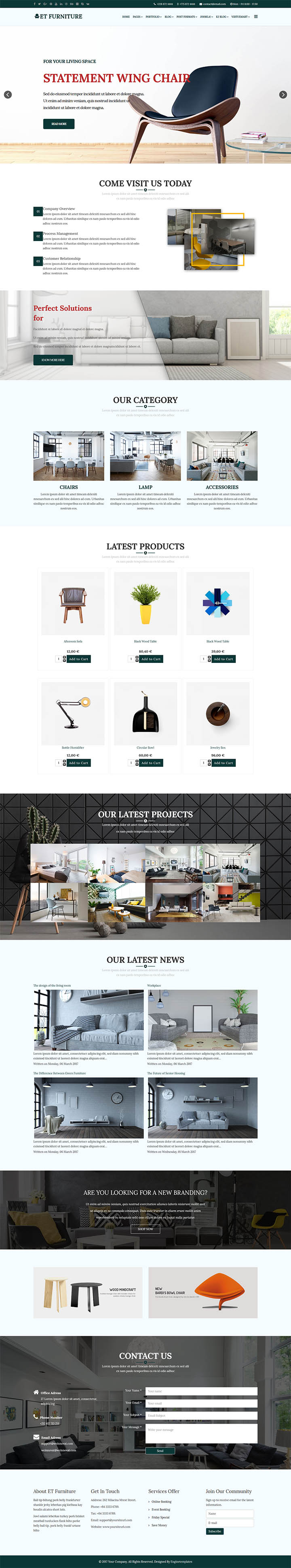 Joomla шаблон EngineTemplates Furniture