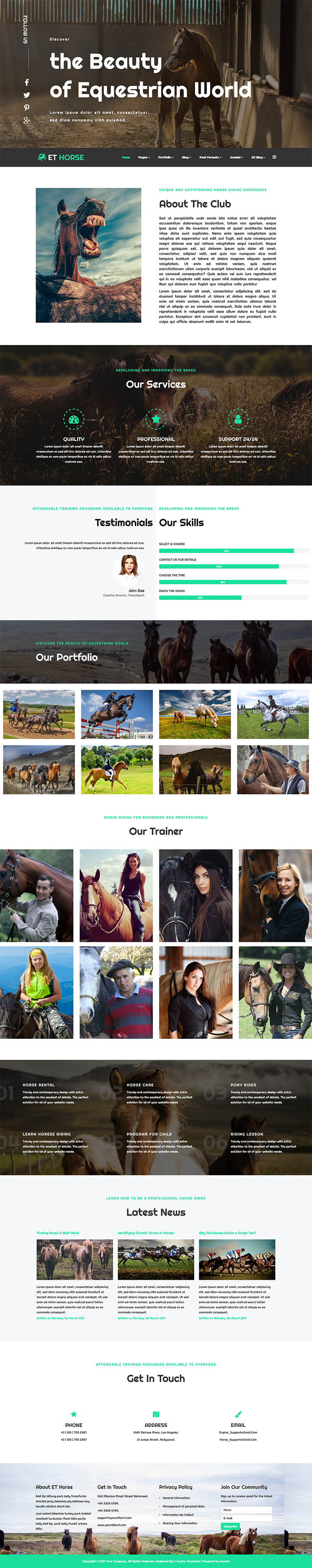 Joomla шаблон EngineTemplates Horse