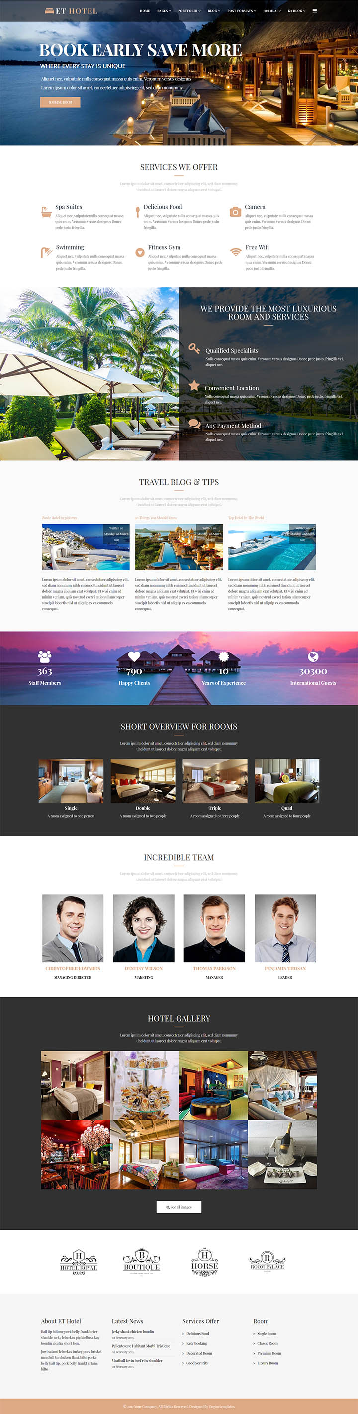 Joomla шаблон EngineTemplates Hotel