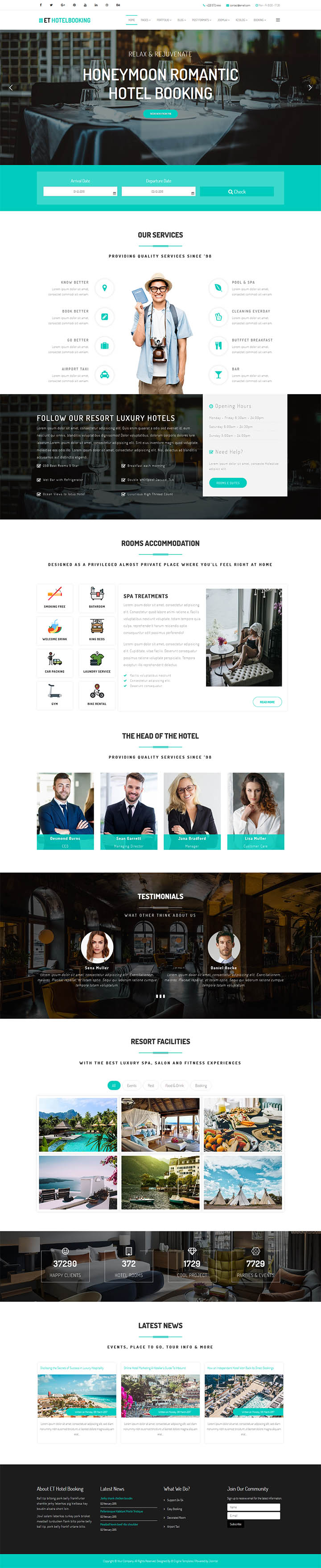 Joomla шаблон EngineTemplates Hotel Booking