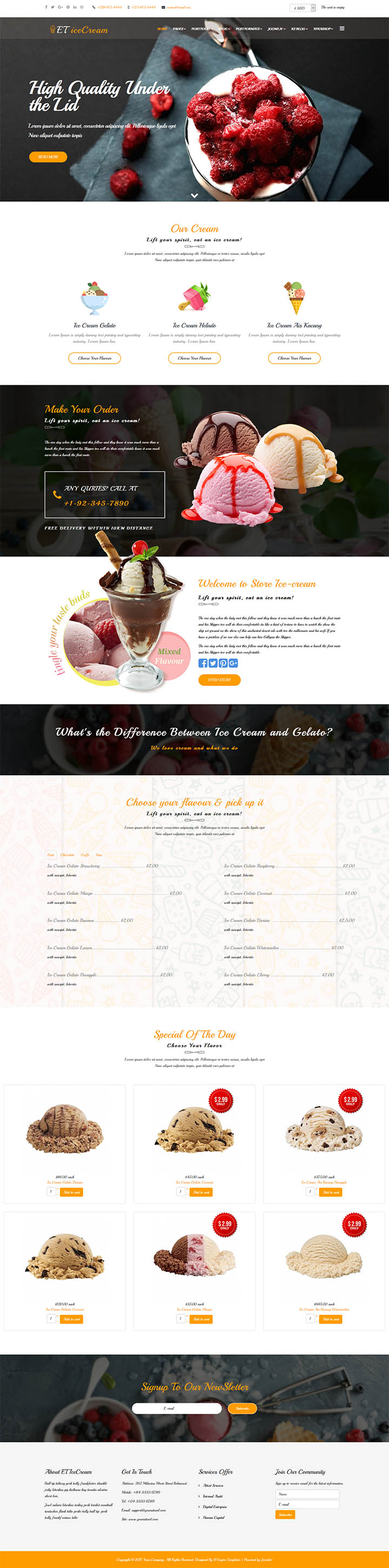 Joomla шаблон EngineTemplates IceCream