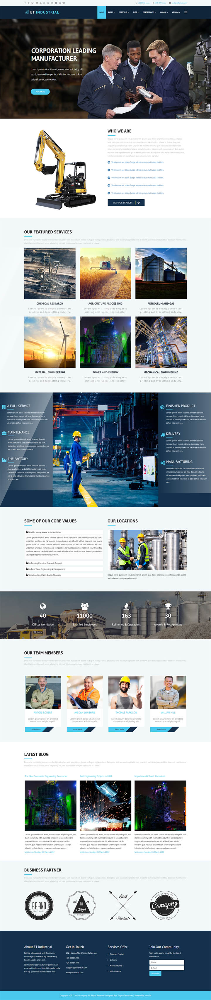 Joomla шаблон EngineTemplates Industrial