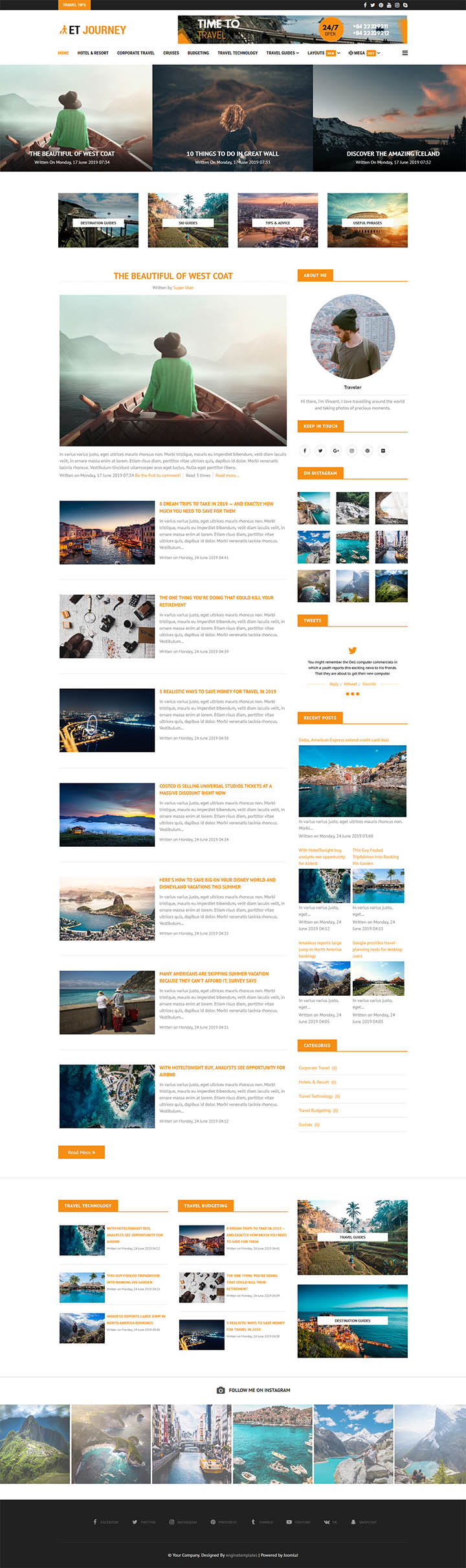 Joomla шаблон EngineTemplates Journey