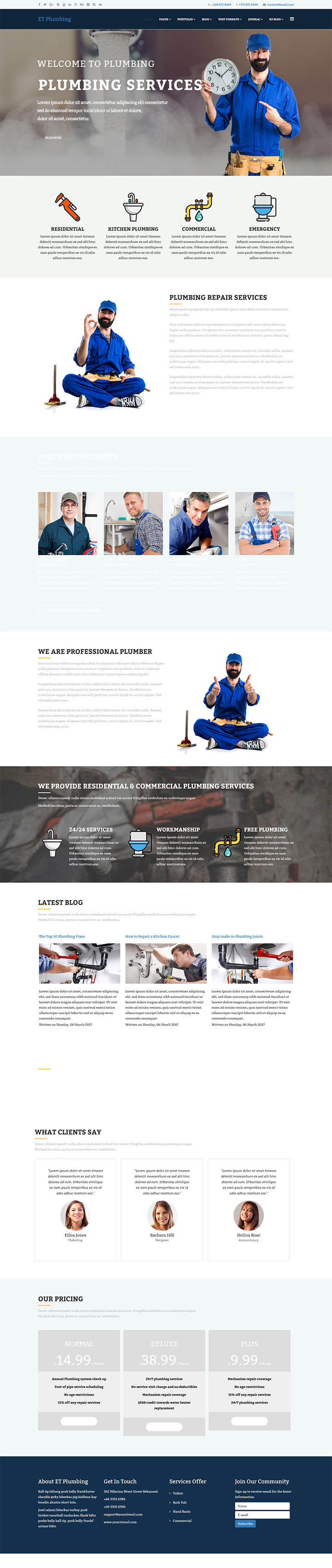 Joomla шаблон EngineTemplates Plumbing