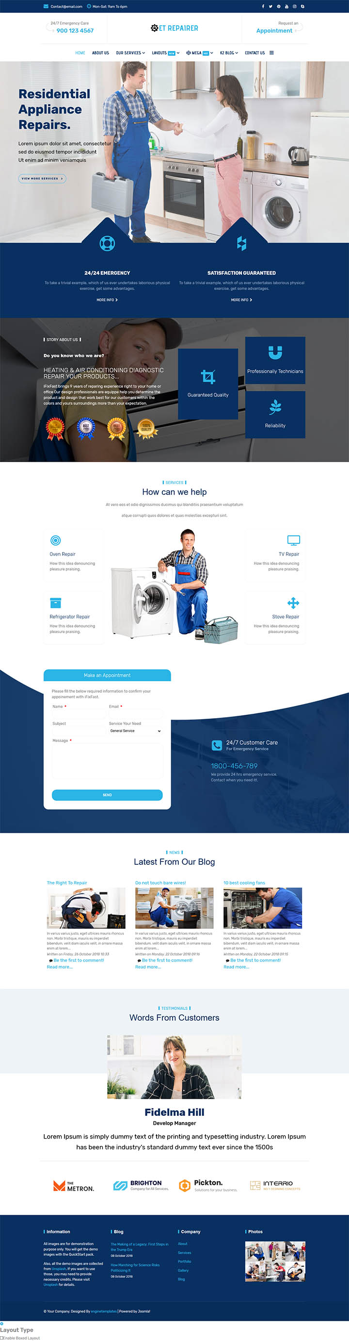 Joomla шаблон EngineTemplates Repairer