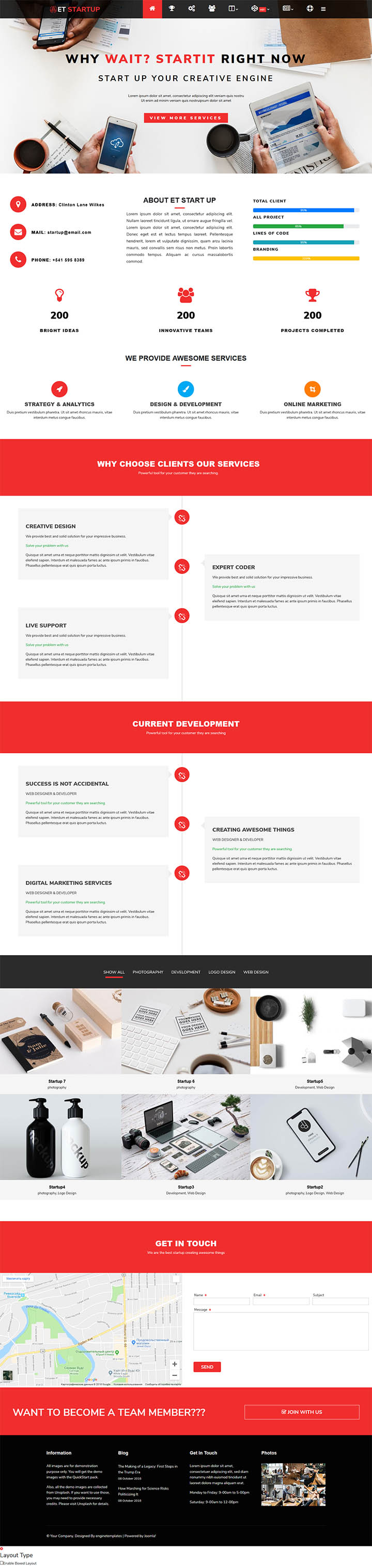 Joomla шаблон EngineTemplates Start Up