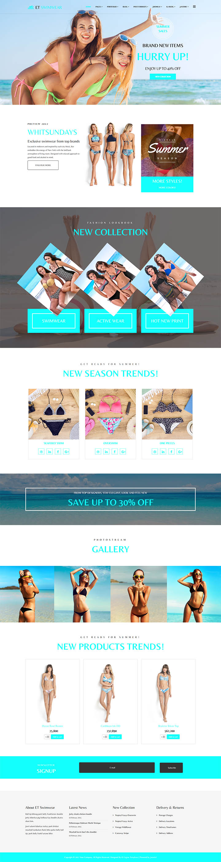 Joomla шаблон EngineTemplates Swimwear