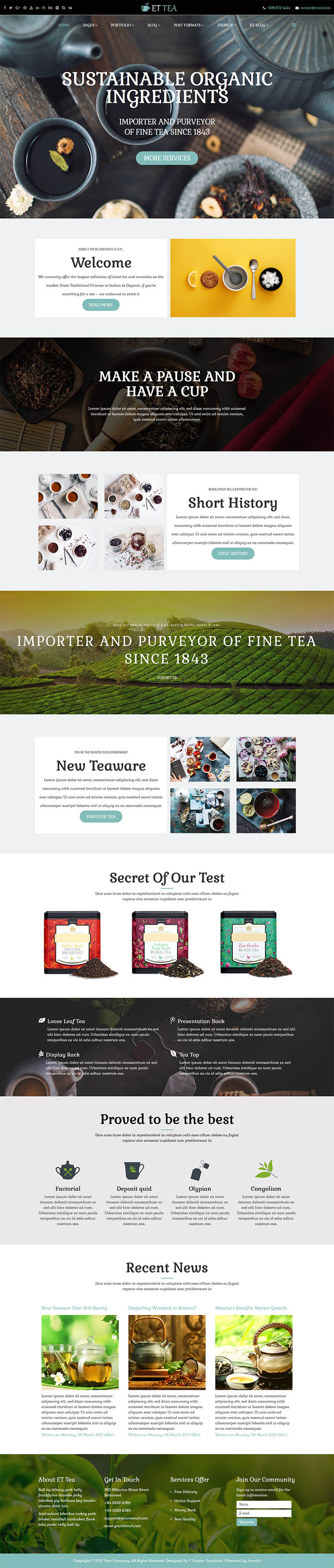 Joomla шаблон EngineTemplates Tea