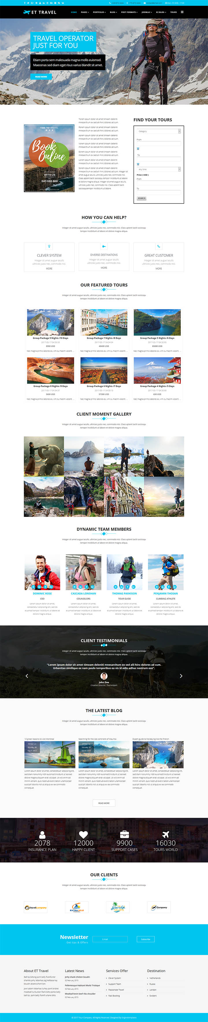 Joomla шаблон EngineTemplates Travel