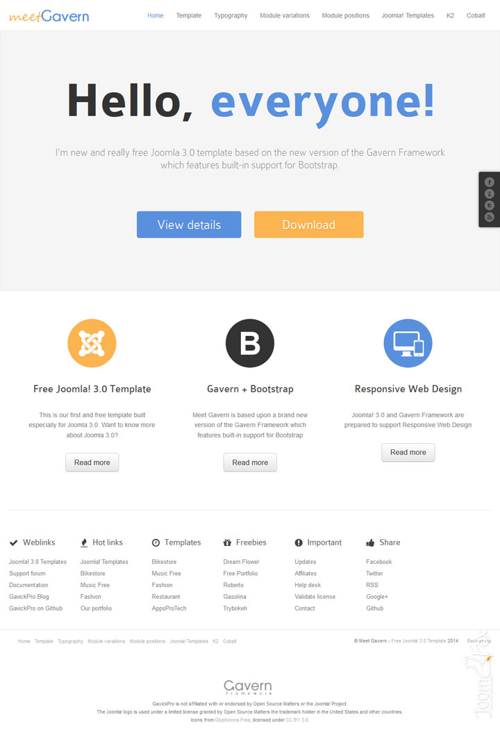Joomla шаблон GavickPro Meet Gavern