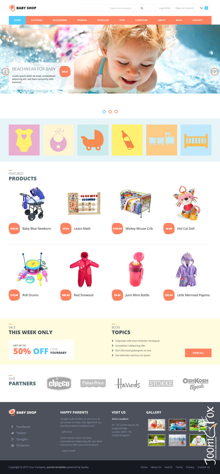 Joomla шаблон HotThemes Baby Shop