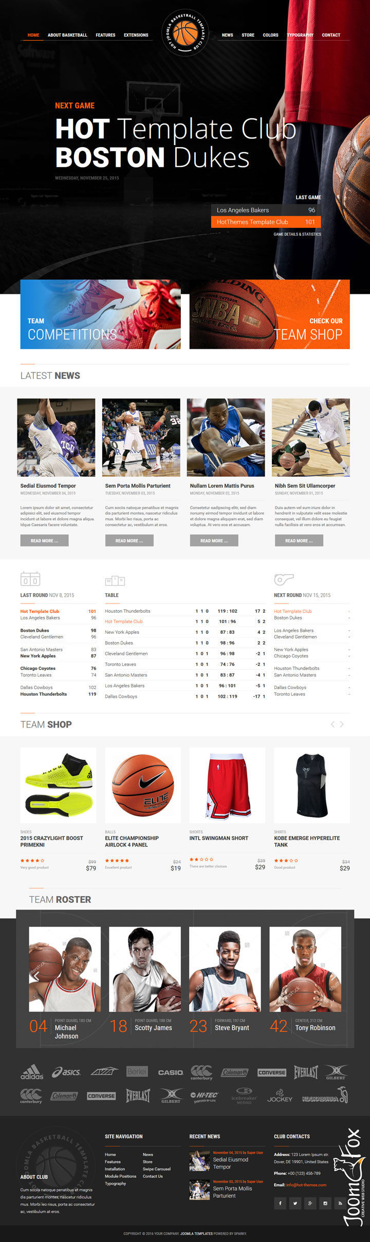 Joomla шаблон HotThemes Basketball