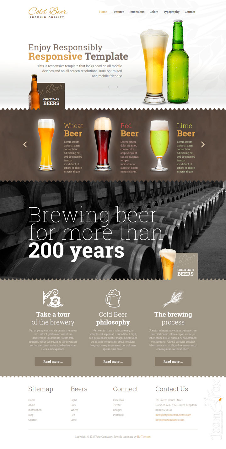 Joomla шаблон HotThemes Cold Beer