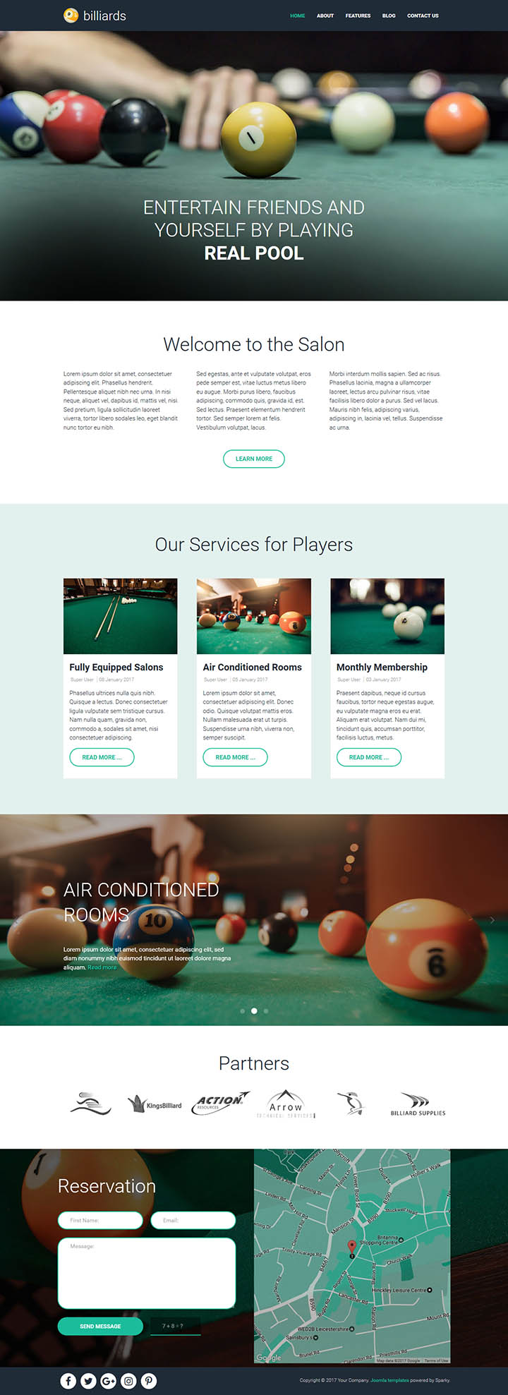 Joomla шаблон HotThemes Billiards