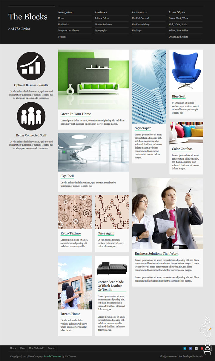 Шаблон HotThemes Blocks Joomla шаблон HotThemes Blocks