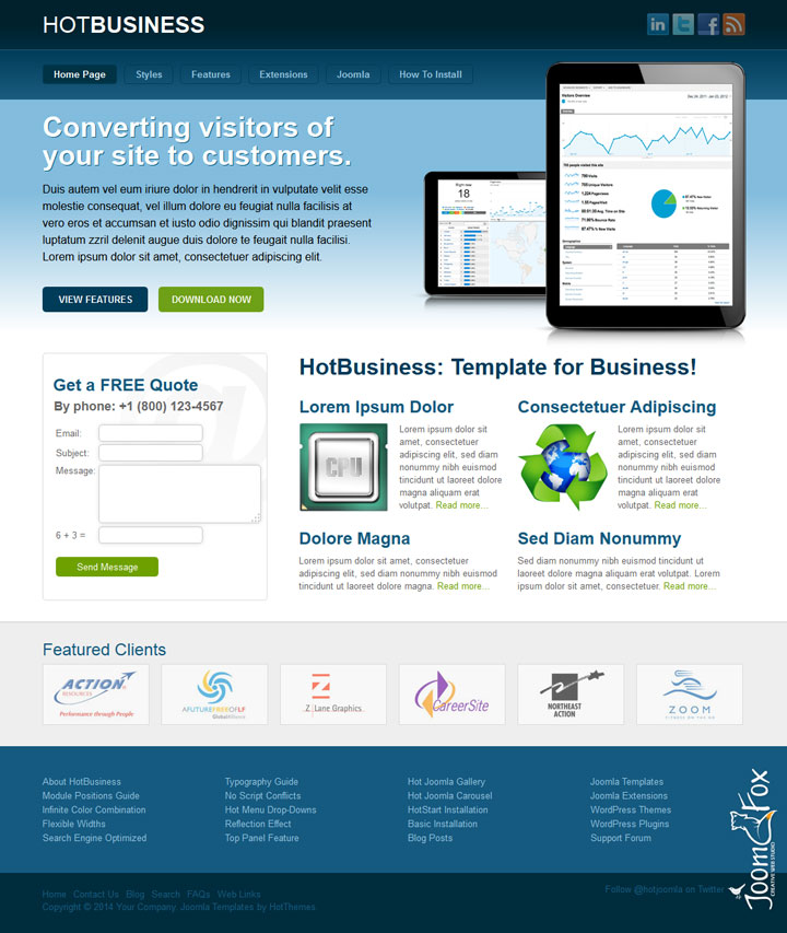 Joomla шаблон HotThemes Business