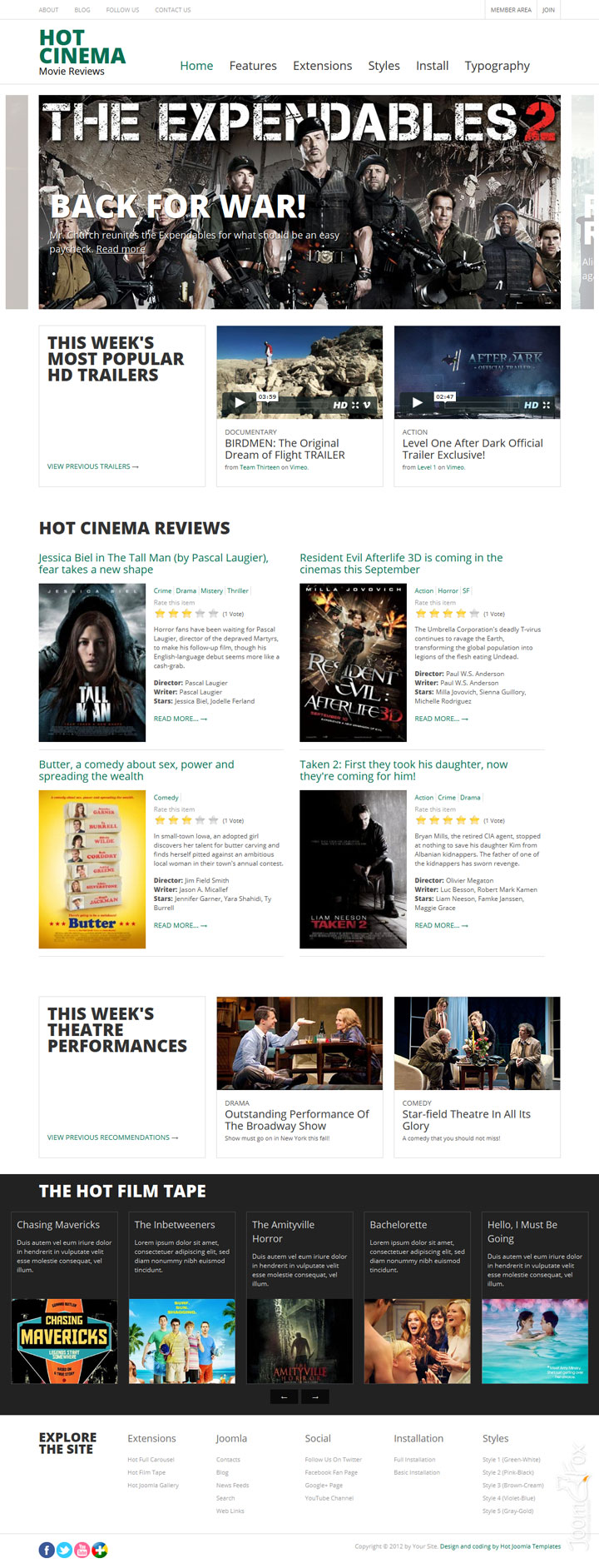 Joomla шаблон HotThemes Cinema