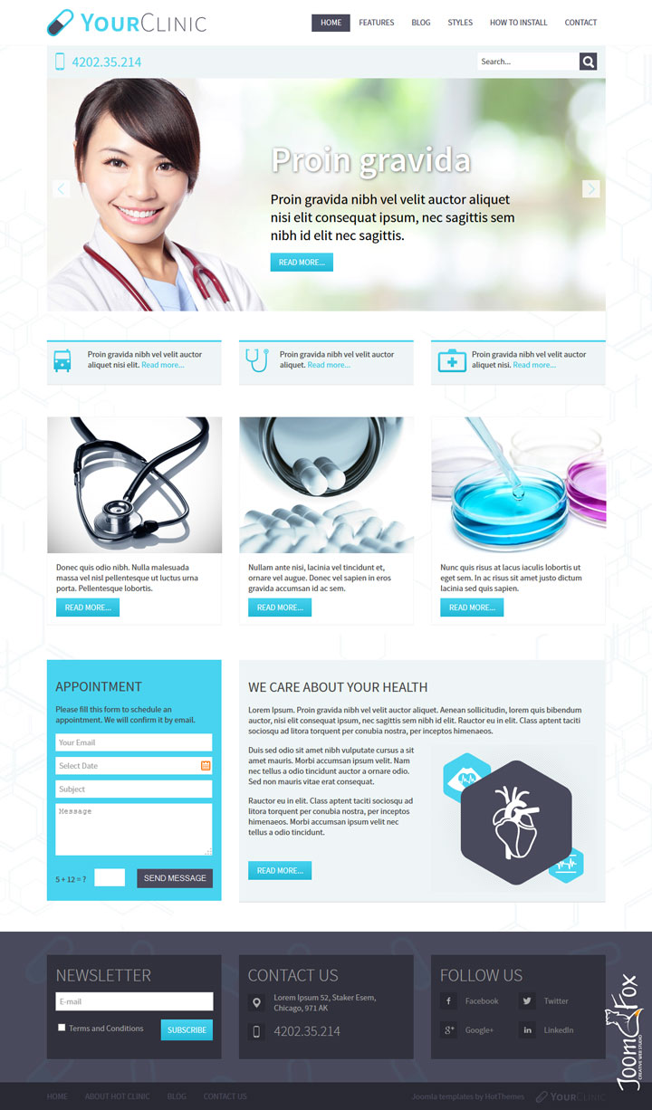 Joomla шаблон HotThemes Clinic