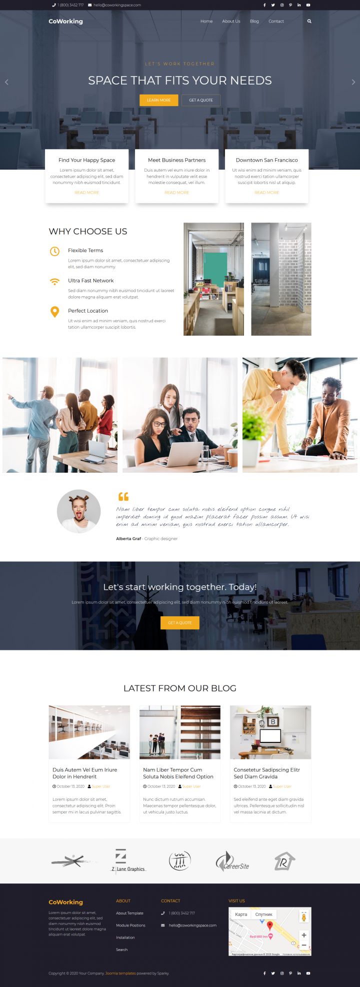 Joomla шаблон HotThemes Coworking