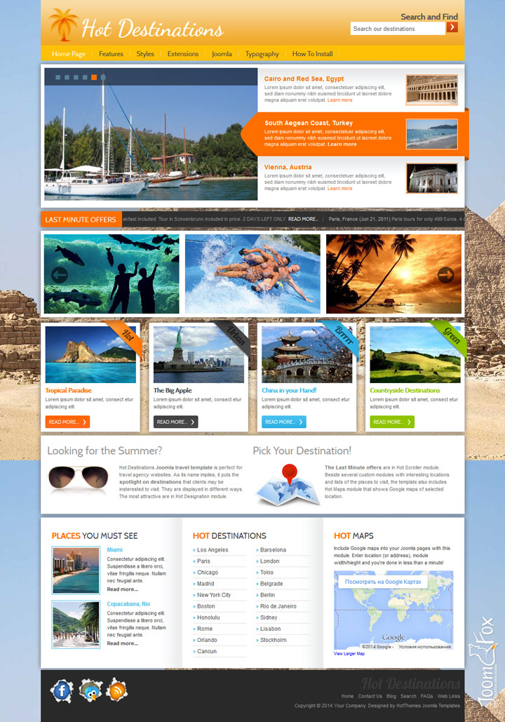 Joomla шаблон HotThemes Destinations