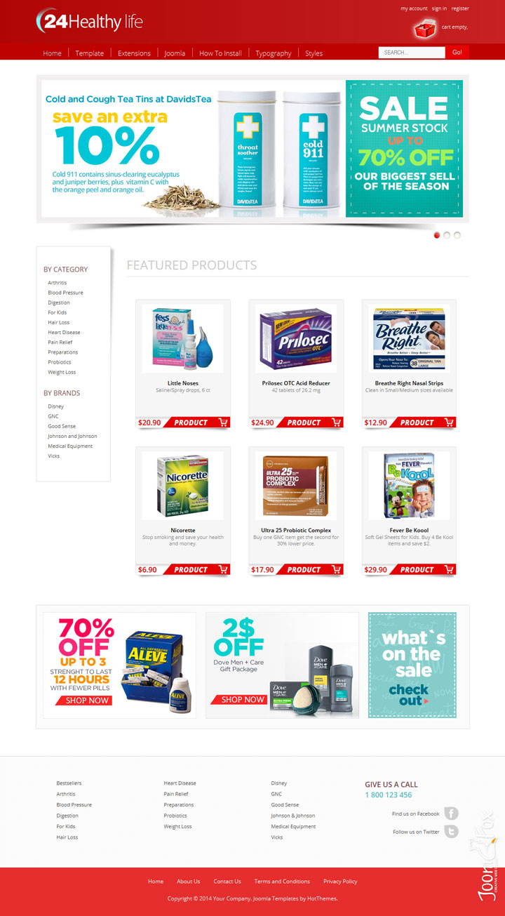 Joomla шаблон HotThemes Drug Store