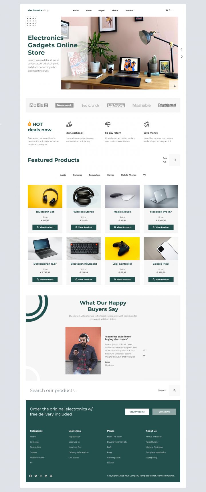 Joomla шаблон HotThemes Electronic Shop
