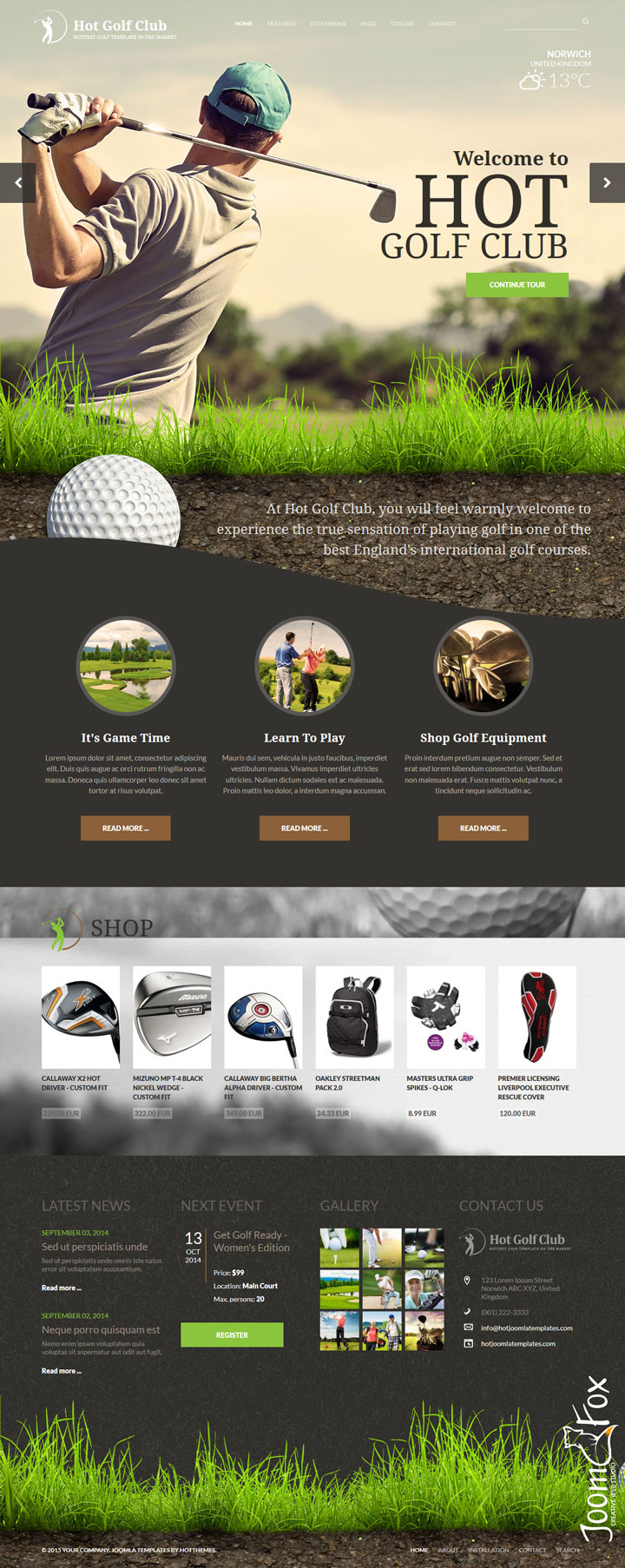 Joomla шаблон HotThemes Golf