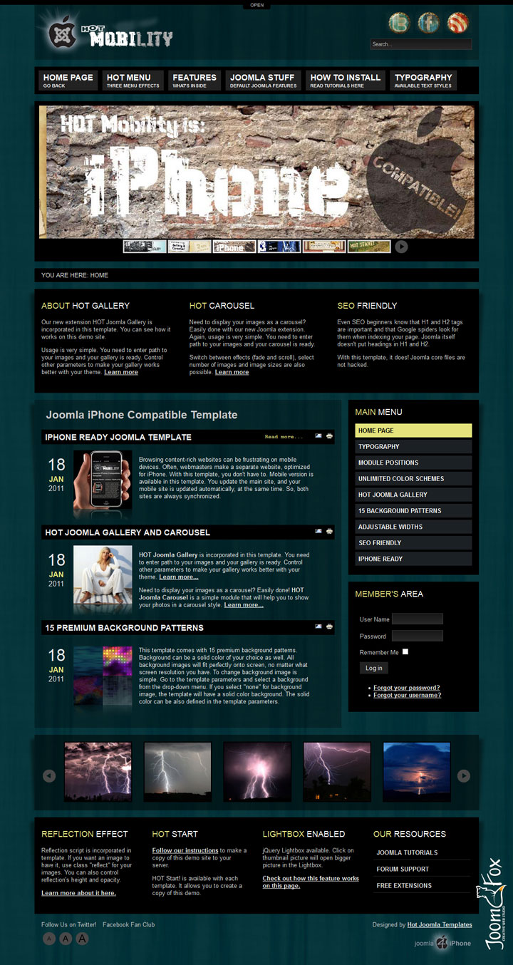 Шаблон HotThemes Mobility Joomla шаблон HotThemes Mobility