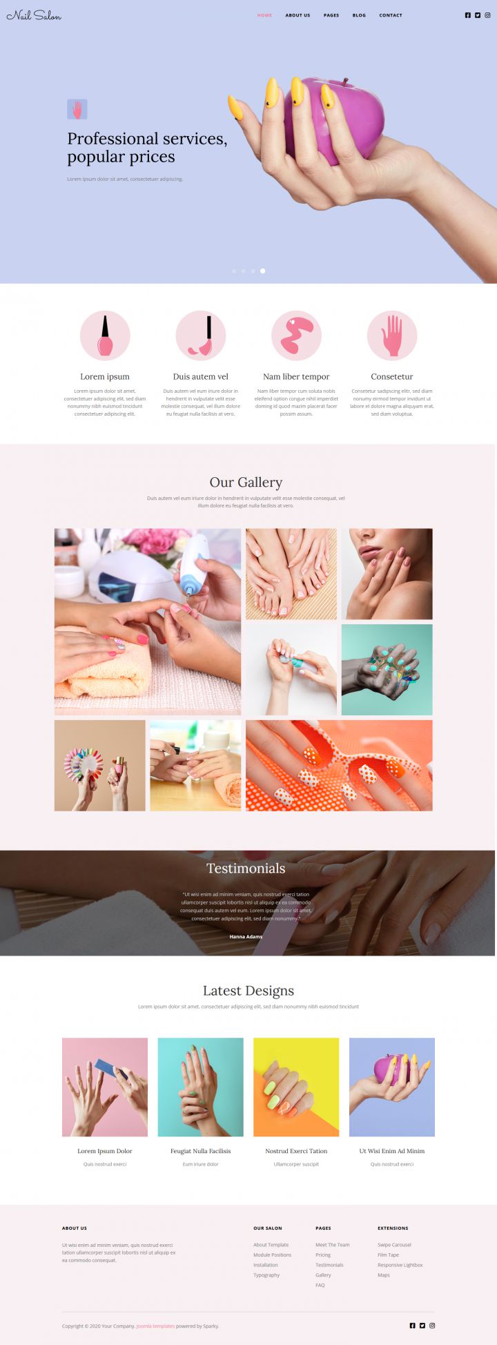 Joomla шаблон HotThemes Nail Salon